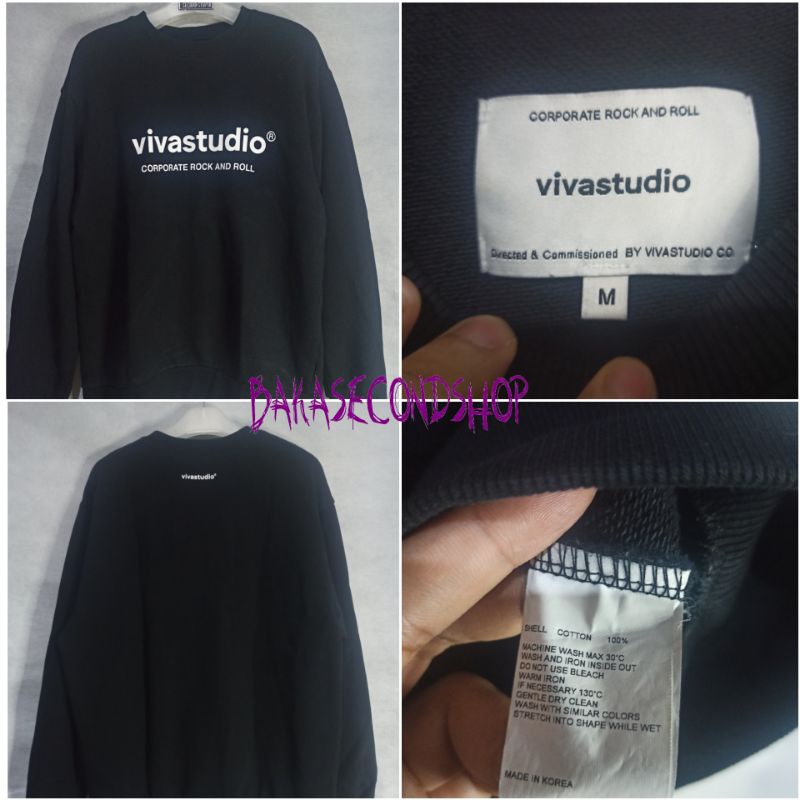 Vivastudio crewneck hitam