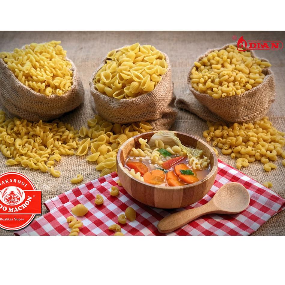 

NJA MAKARONI KHUSUS REBUS KILOAN MENTAH INDOMACRON (UNTUK SEBLAK, SOP, BAHAN MAKARONI SCHOTEL) 1KG ☈