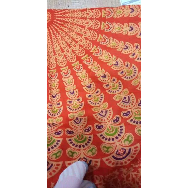 READY KAIN BOHEMIAN 1,5M X 1,5 M] Kain Tapestry Motif Kipas / Sarong Mandala Bali / Pantai