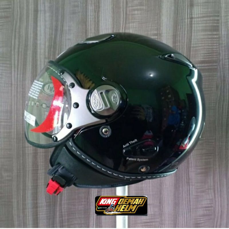 HELM KYT ELSICO BLACK METALIK HELM RETRO KYT HITAM HELM BOGO HELM KLASIK HELM VESPA HELM JADUL MURAH