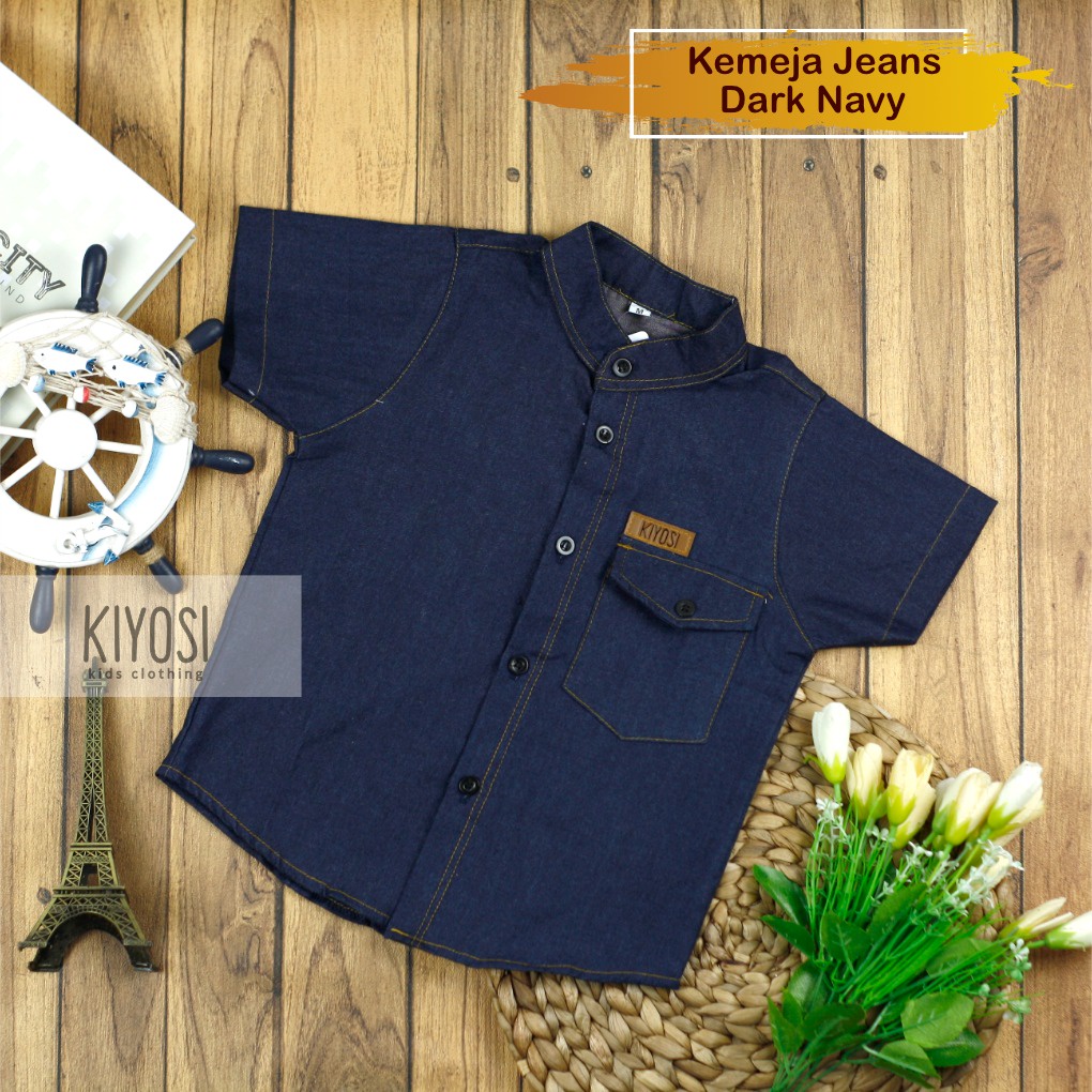 KIYOSI Kemeja Anak Jeans Laki-Laki Lengan Pendek Best Seller Kekinian Usia 1 Sampai 6 Tahun