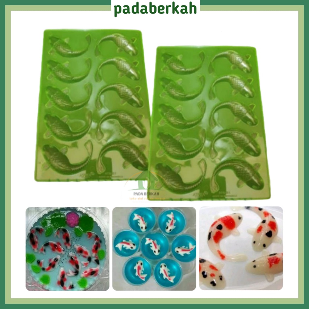 READY STOK Cetakan Agar Puding Ikan Koi / Cetakan Puding Agar Coklat Motif Ikan Koi / Cetakan Ikan K