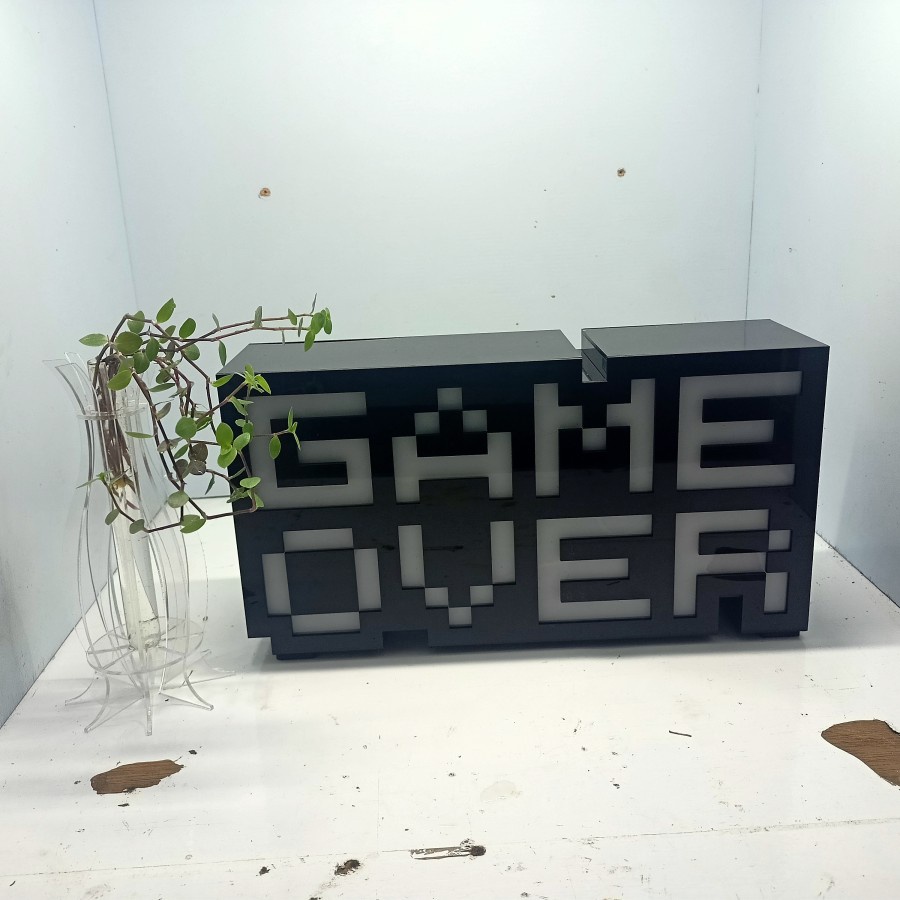 Wer Lampu Neon Atmosfir Icon Game Over Bahan Akrilik Untuk Dekorasi