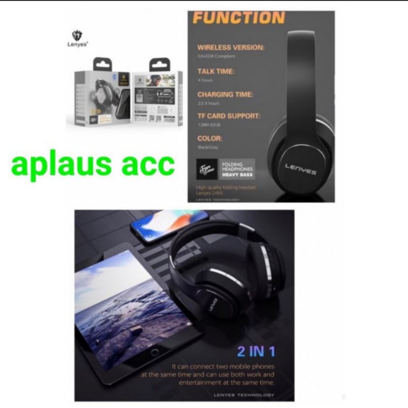 Handsfree Headset Bluetooth  Wireless Lenyes LH93