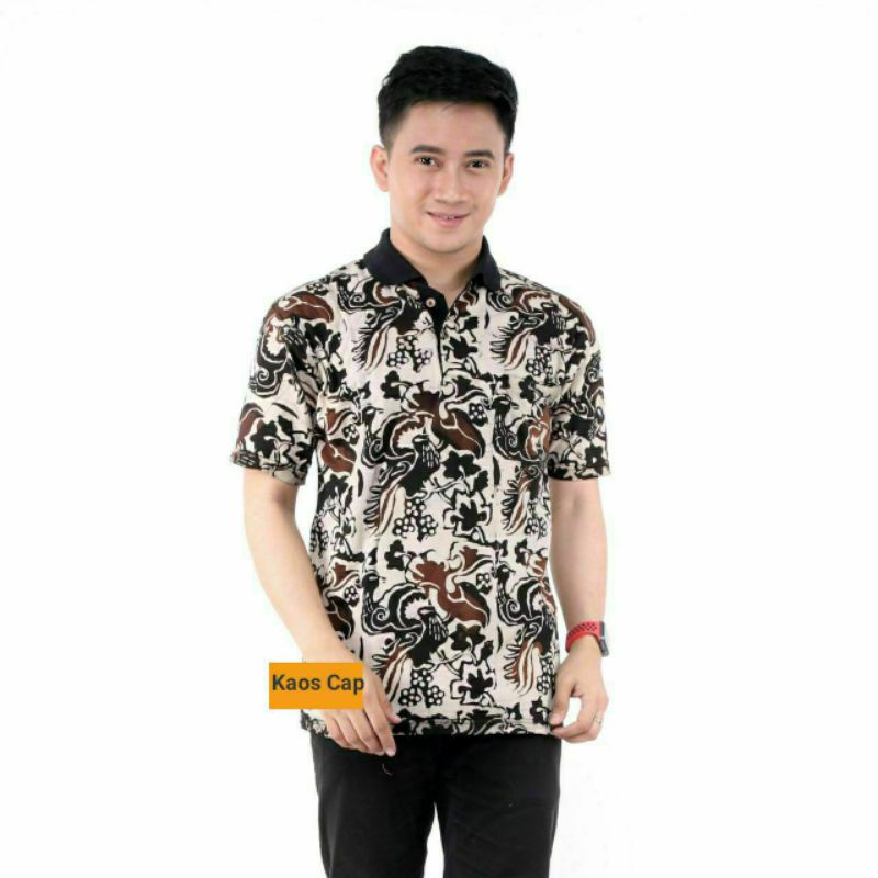 KAOS KERAH BATIK CAP JUMBO PRIA DEWASA UNISEX PREMIUM KAOS BATIK POLO CASUAL KAOS WANGKY BATIK ORIGI