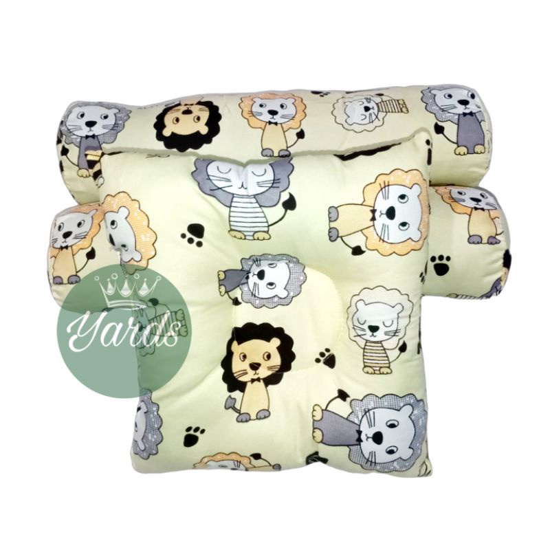 1 Set Bantal Bayi - 1 Bantal Peang Bayi Dan 2 Bantal Guling - Bantal Bayi Motif Dan Warna Warni