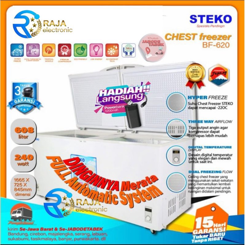 Chest Freezer STEKO BF-620 , freezer box daging ice cream