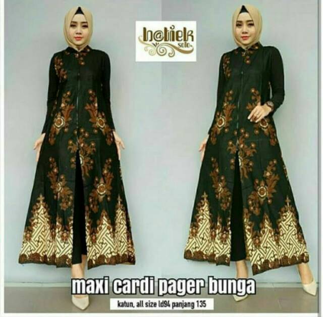 OUTER BATIK WANITA / Outer batik / maxi cardi pagar bunga / rompi batik / long cardi