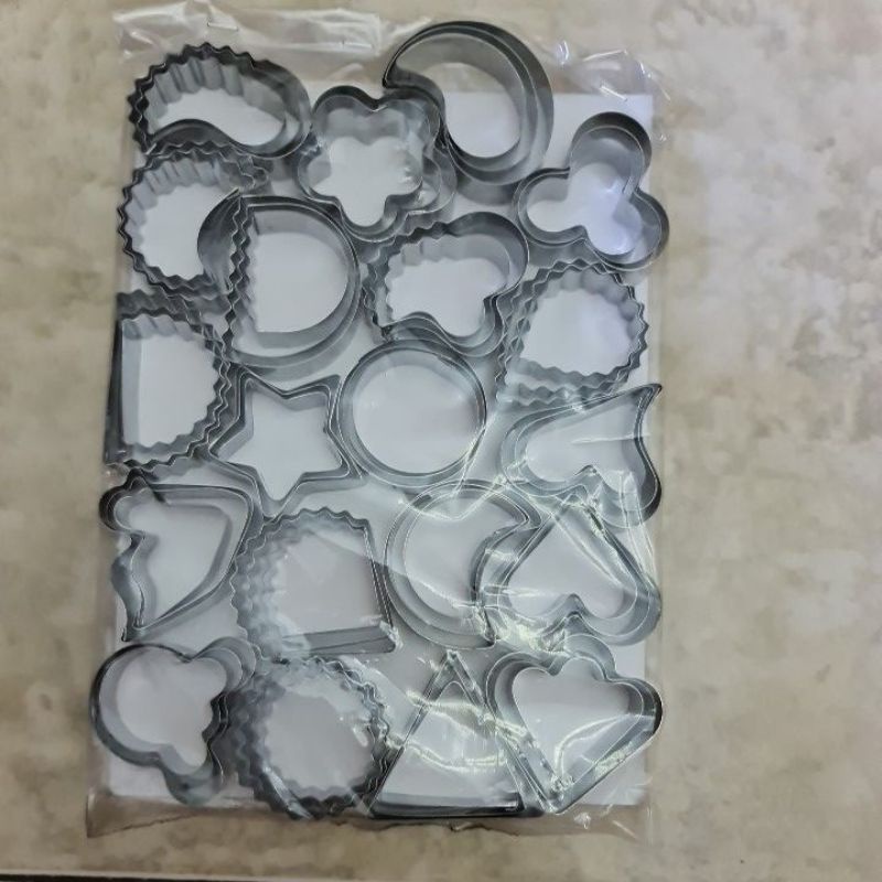 1 set 20 bentuk COOKIE CUTTER SHAPE moon shell heart circle flower kukis kue kering ramadhan