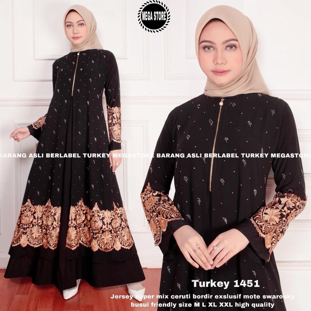Abaya Turkey 1451 Premium/ Abaya Turkey /Abaya Turkey hitam