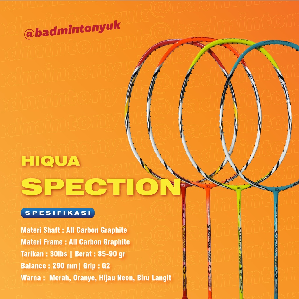 Jual Rugi Hiqua Spection Raket Badminton Original Termurah COD