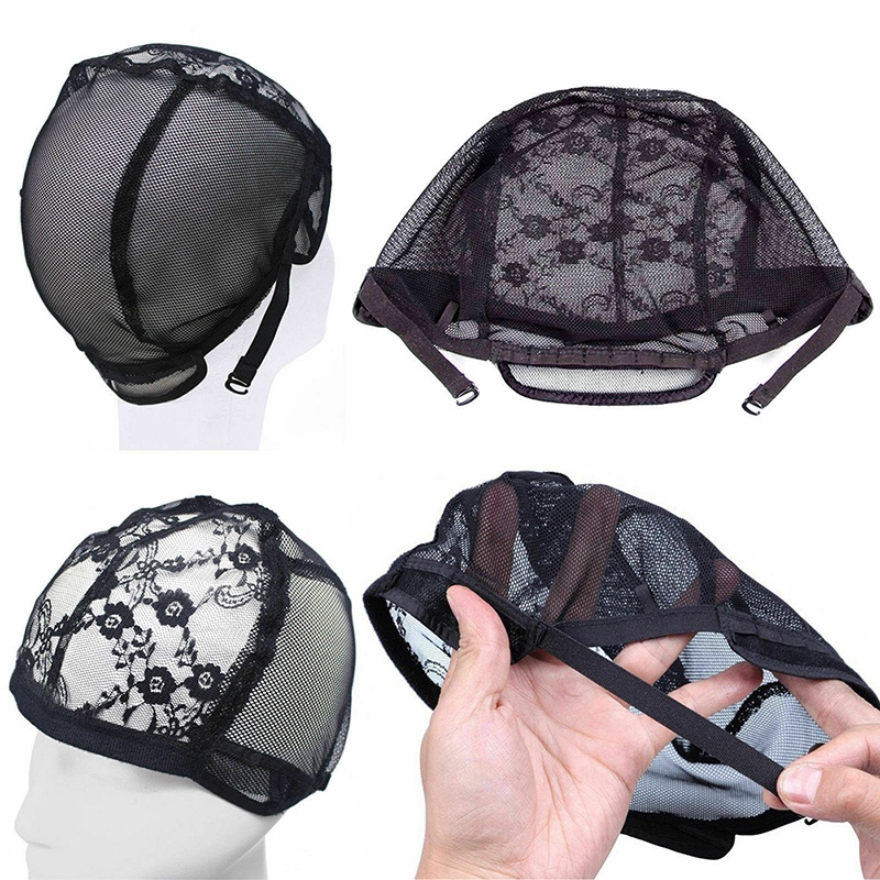 （✔✔❤Topi Jaring Rambut Bahan Lace Mesh Dengan Strap Adjustable Untuk Membuat Wig