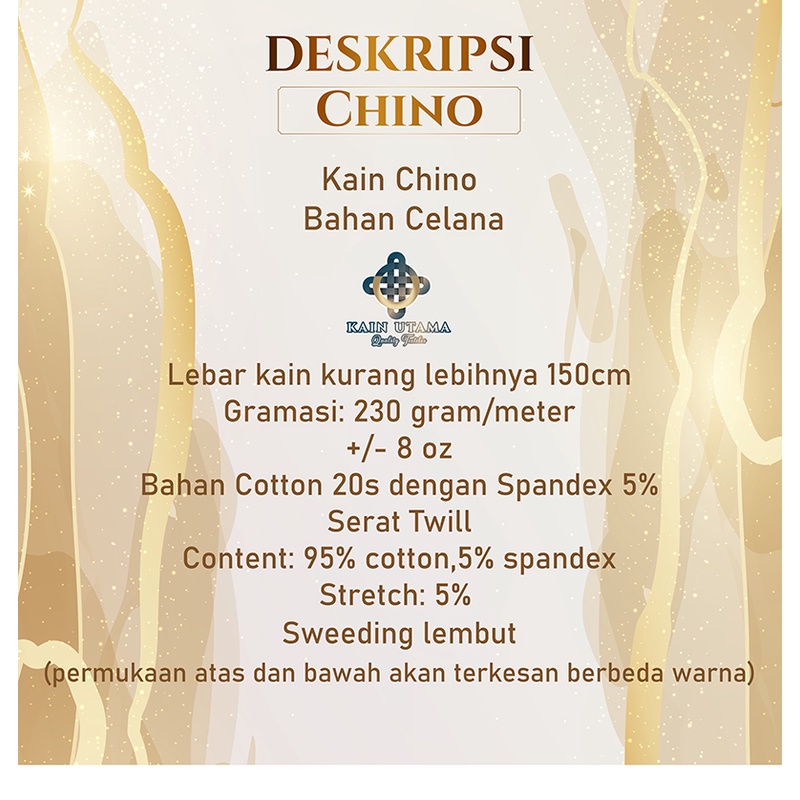 Kain Chino Chinos Bahan Kain Celana Chino Katun Stretch Twill Sweeding Meteran