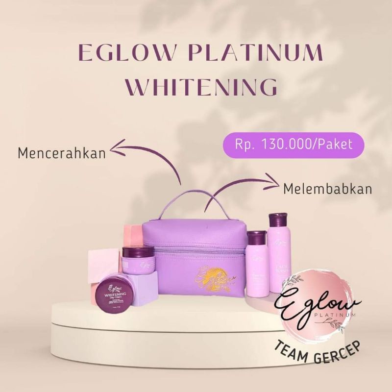 Eglow Platinum Bpom | Eglow Platinum Bpom Ori Acne Whitening | Eglow Skincare | Krim eglow platinum