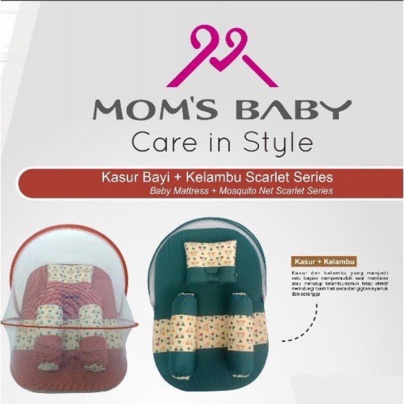 [2 kg] Mom's Baby Kasur Bayi Oval + Kelambu Scarlet Series - MBK 1101