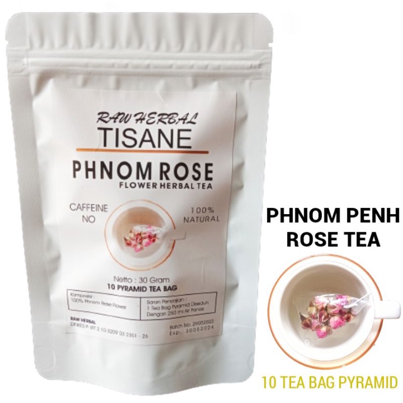 Phnom Penh Rose Flower Tea / Pyramid Tea Bag - (3gr x 10 Pyramid Tea Bag)