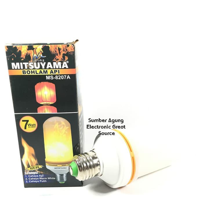 Bohlam Api MS8207A Mitsuyama 7W 7 Watt 3 Fungsi Api Warm White Putih