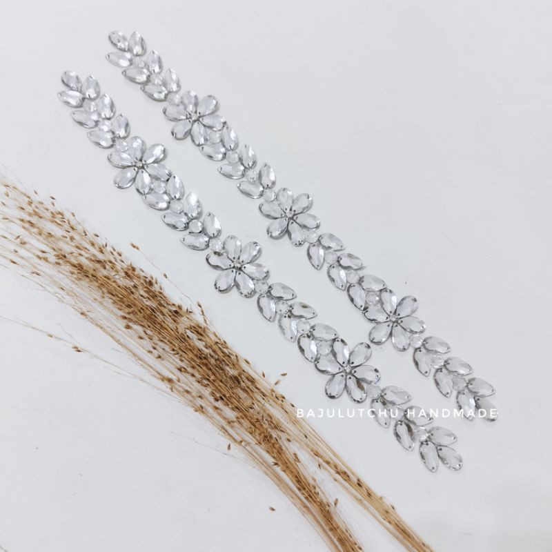 payet rangkai pinggang kerah kaftan kebaya panjang 20cm 40cm 30cm