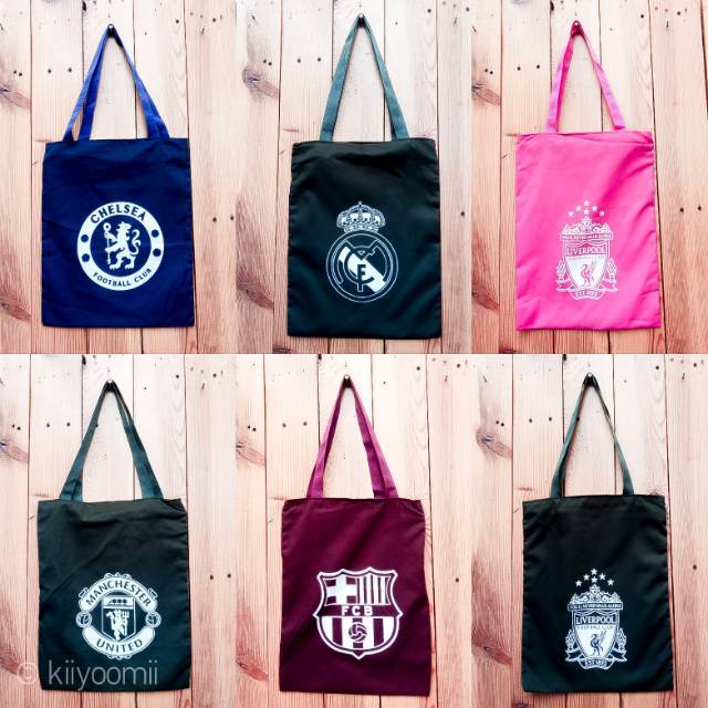 ( PART 14 TOTEBAG DRILL) TAS TOTE Club Bola / Football Club / Warna Bahan Halus Premium || Kiiyoomii