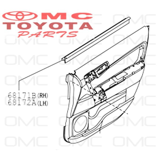 Pelipit Pintu Karet Kaca Dalam Depan Kanan Rush Terios 68171-BZ070