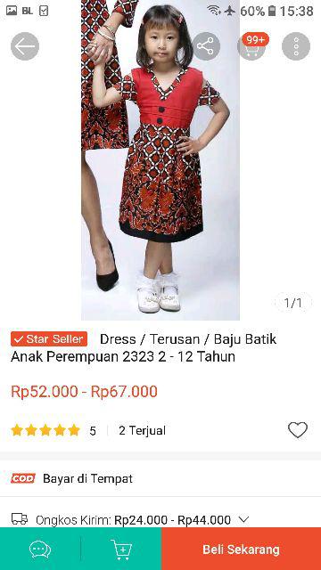 Dress / Terusan / Baju Batik Anak Perempuan 2310