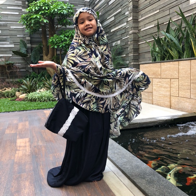 Mukena anak katun silky/rayon size L