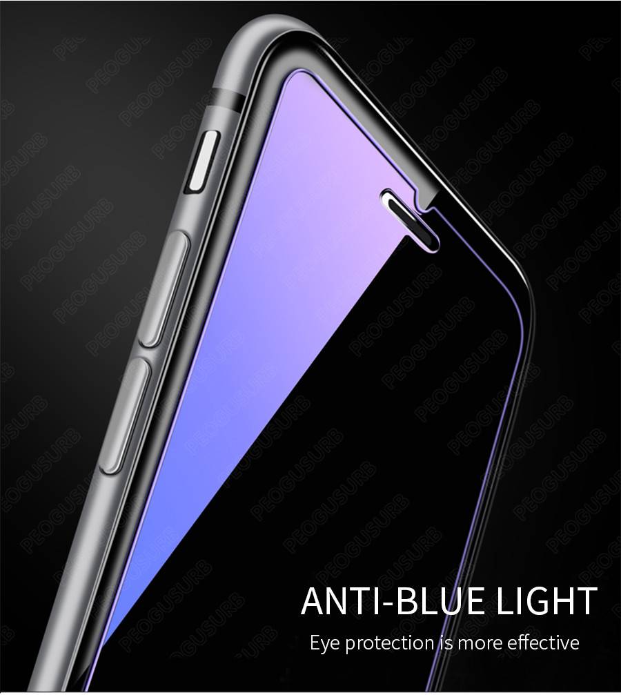 Anti UV Purple Blue Light Fingerprint Tempered Glass For iPhone 12 Mini 11 Pro XS Max XR X 8 7 6 6s Plus Screen Protector Film