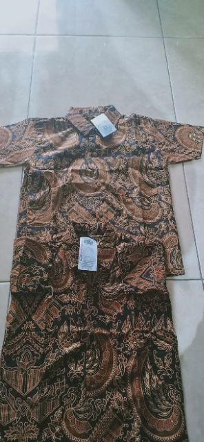 Hem Kemeja Anak Batik Motif Keren Coklat Hitam Kerang Halus Seragam