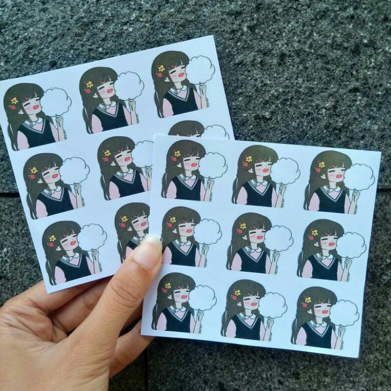 

Stiker girls kawai planner dekorasi journal handphone laptop dll