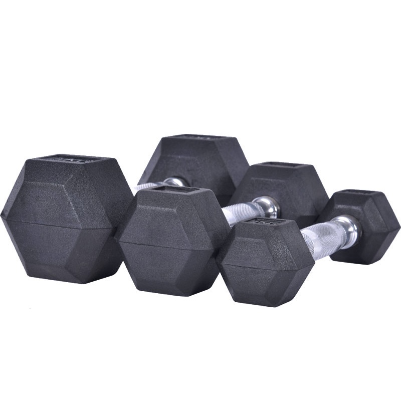 Dumbbell Karet Hexagonal 5 Kg/Barbel Karet Segi Enam 5 Kg/Hex Rubber Dumbbell 5 Kg