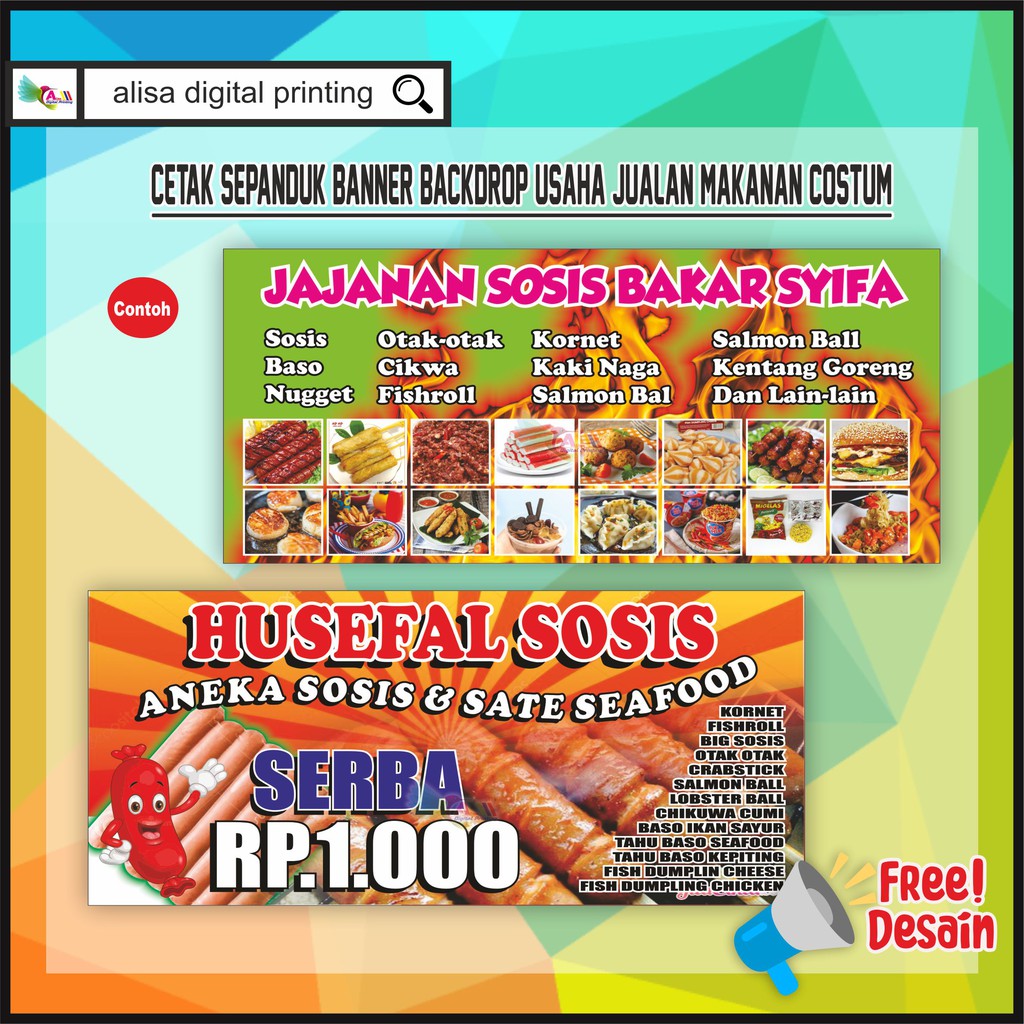 Contoh Spanduk  Jual Makanan  Ringan desain banner kekinian