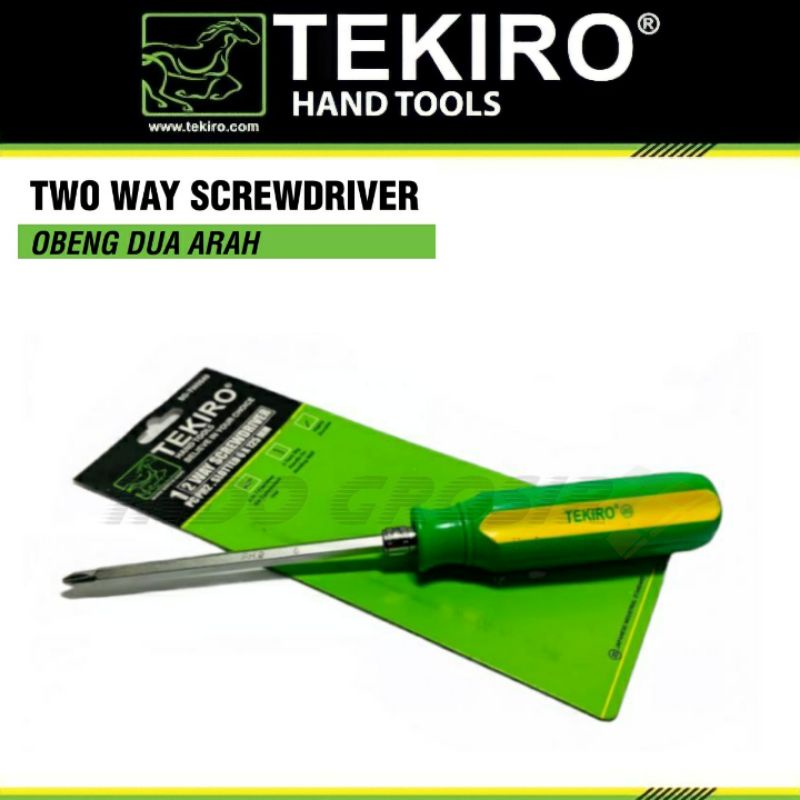 TEKIRO Obeng 2 Way Obeng Bolak Balik Two Way Screwdriver Obeng Min Plus Dua Arah