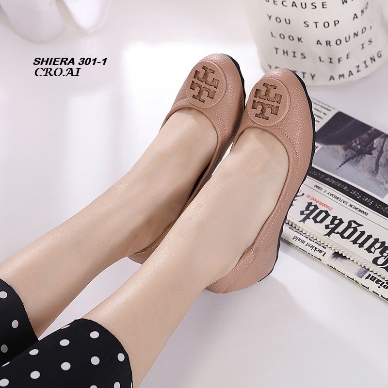 SEPATU WANITA WEDGES SHOES KULIT 301-1 (RESTOCK)