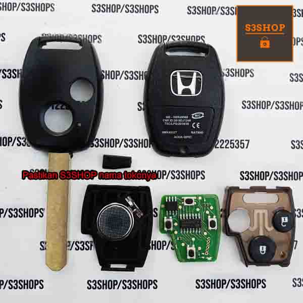 Remote Kunci Chip 2 Tombol Transponder Remote PCB Honda Brio Mobilio CR-V Civic Jazz