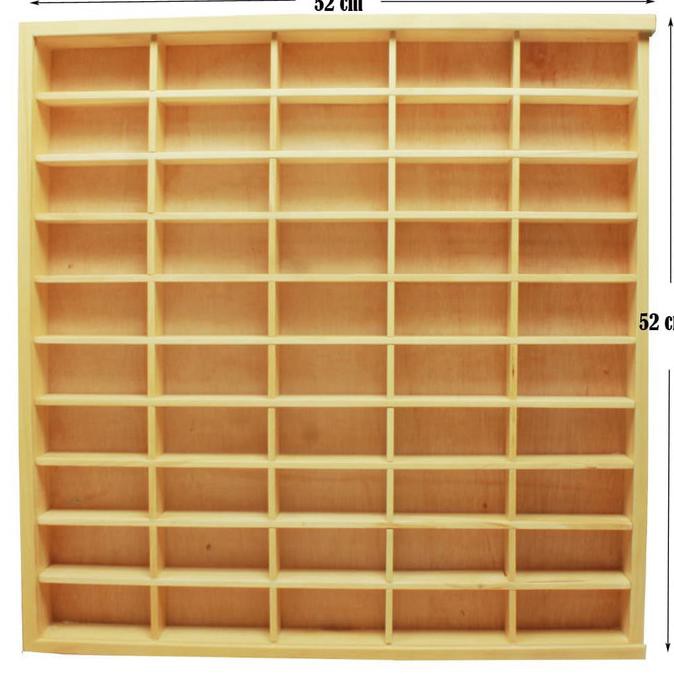 Rak Display Hotwheels Isi 50 - Kotak Hot wheels - Rak Diecast Kayu