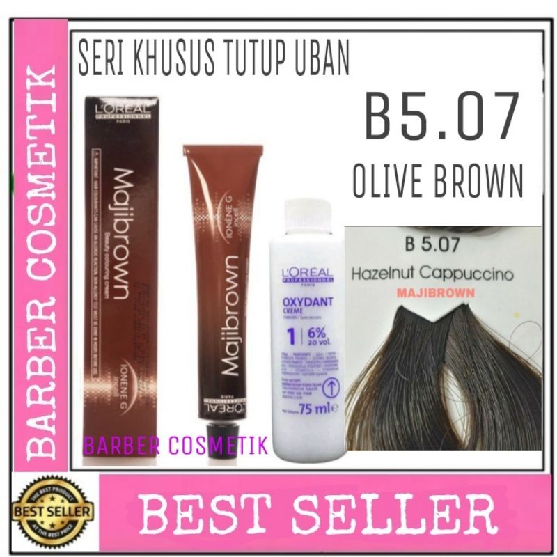 cat rambut loreal majibrown majifashion maji brown B5.07 + oxidant