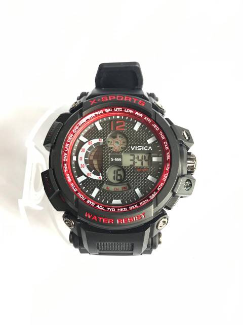 Jam tangan digital Sporty jumbo water Resist merk Visica 666