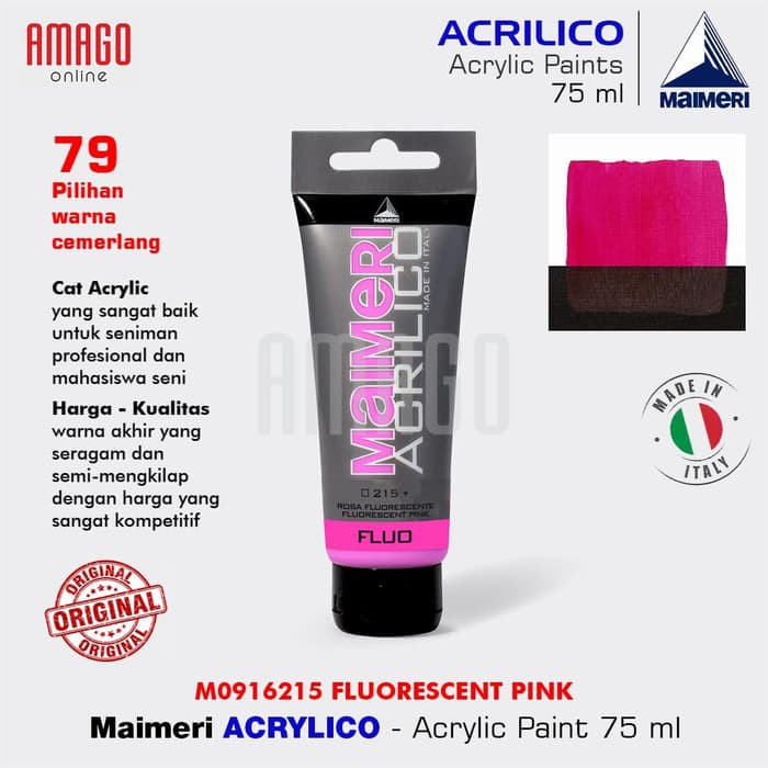 MAIMERI ACRILICO - ACRYLIC PAINT - FLUORESCENT PINK - 75ML - M0916215