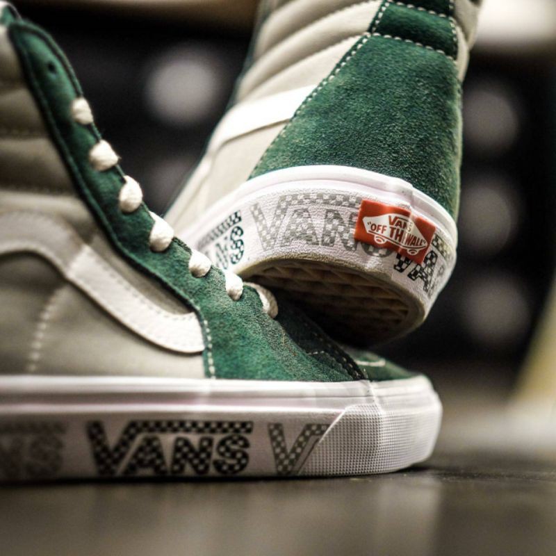 Vans Sk8 Hi Logo Check "Trekking Green/Drizzle"