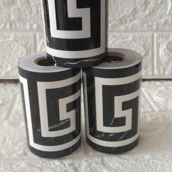 Wallpaper Sticker Border List Tembok Dinding Hitam Putih 593