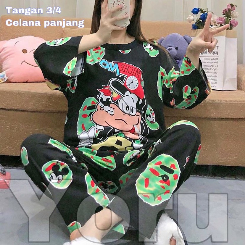 Pamelo PP786 Stelan baju tidur Import Baju Tidur Wanita Panjang PP Import Spandek PP10 PPJ-PP10 TP Grof Jam Htm