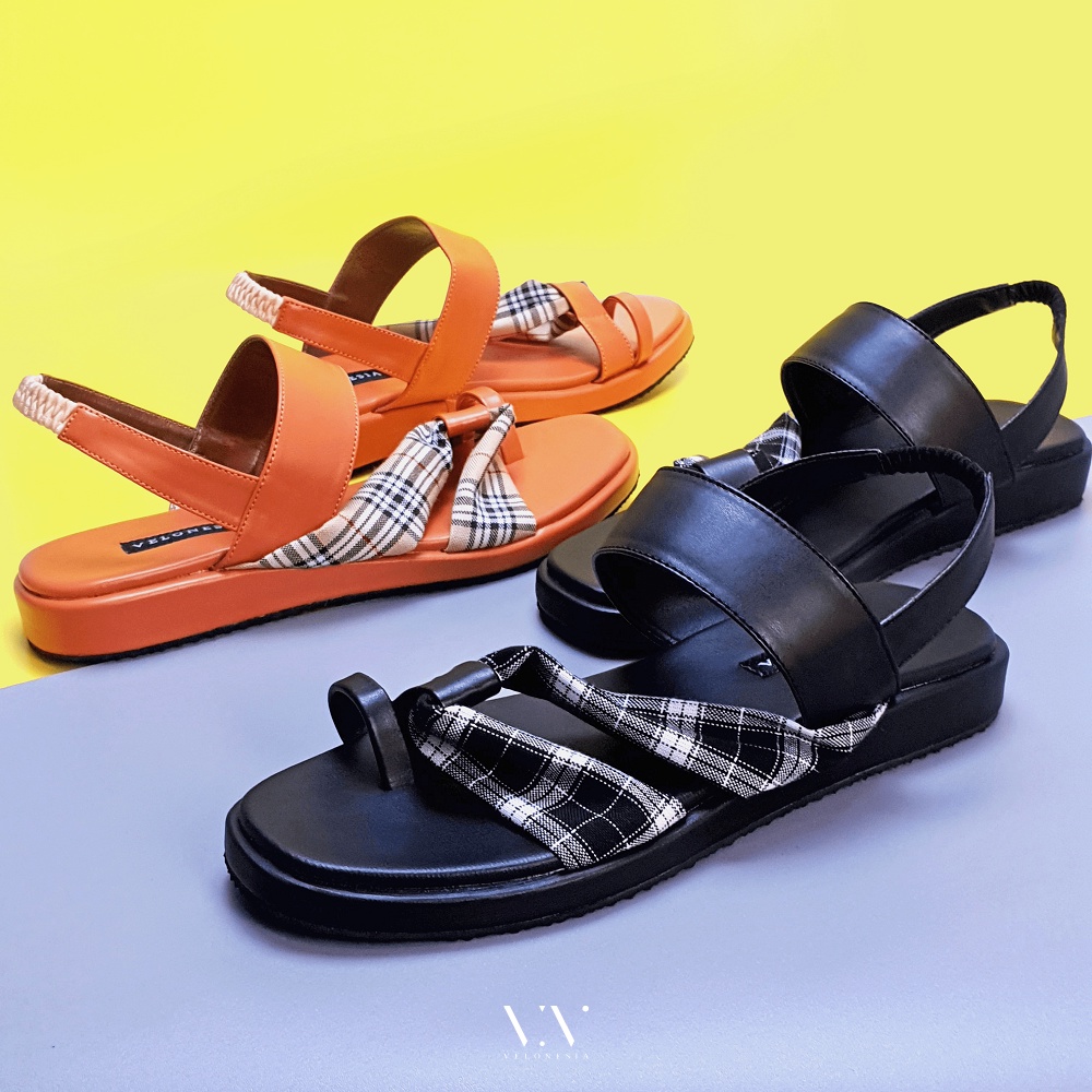 Sandal Tali Wanita Velonesia Slip Sandal Platform Wanita Sandal Wanita Tali Belakang - Kanna