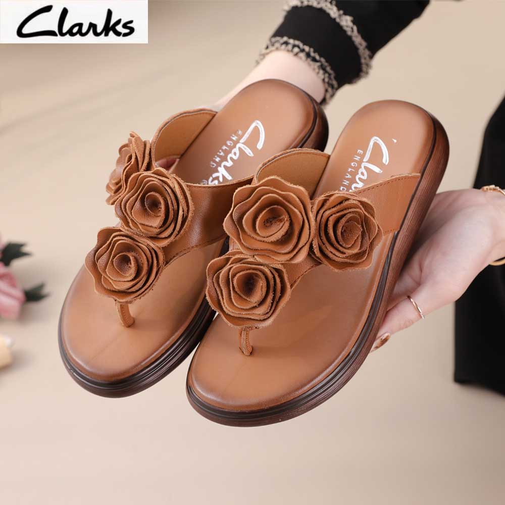 Clarks new pita woman Sepatu sandal flat clarks flat wanita kulit asli