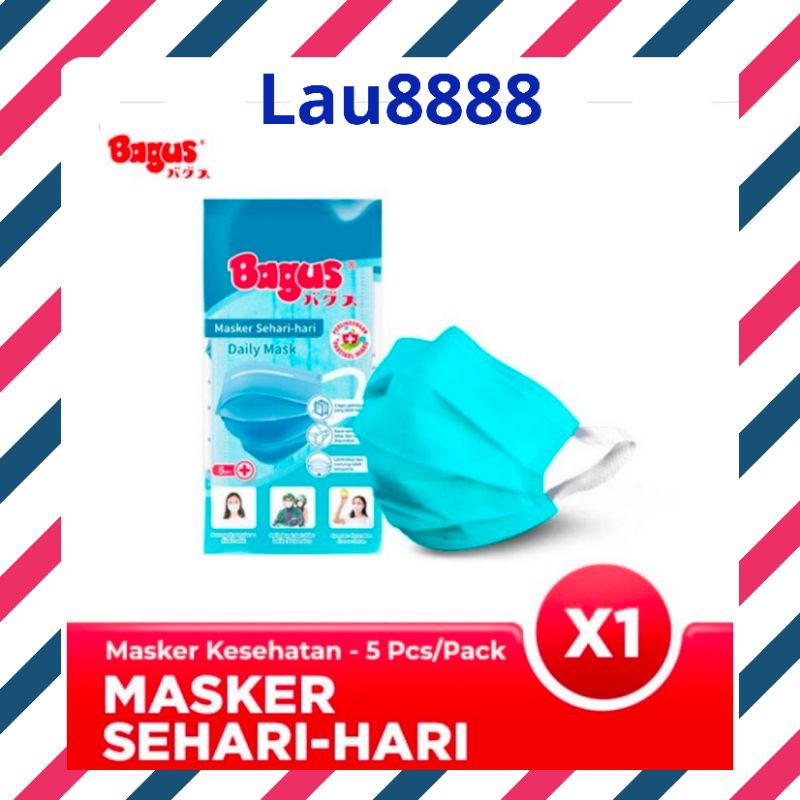 Masker Bagus Surgical Earloop 5 Pcs
