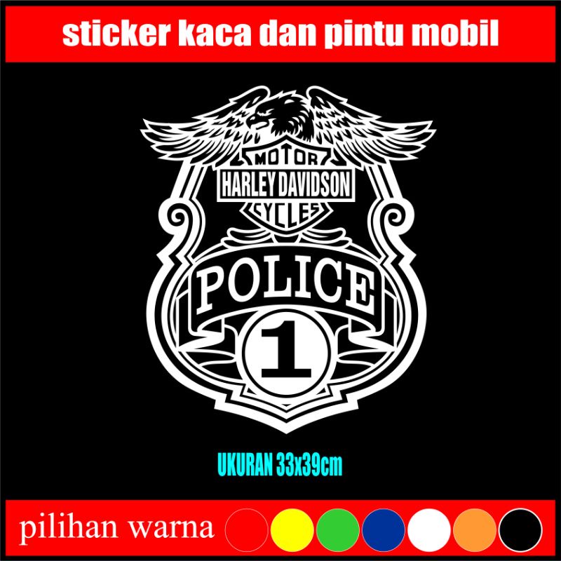 Stiker Harley Davidson Police