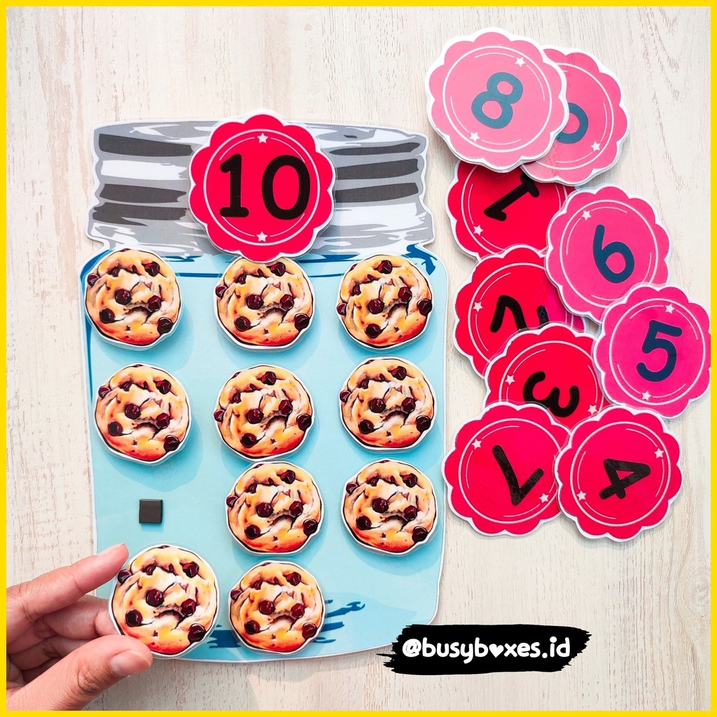 [busyboxes.id] busypage mainan montessori preschool busypage busy page mainan edukasi belajar berhitung counting cookies