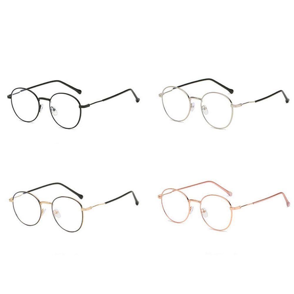[Elegan] Memblokir Kacamata Transparan Retro Anti Cahaya Biru Bingkai Logam Pria Kacamata Komputer Kacamata Optik