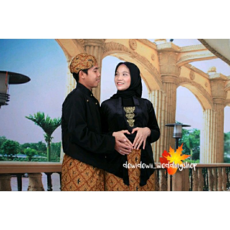 Baju Prewedding (BONUS BENGGOL BESKAP) / Baju Couple Adat Jawa, Motif Sido Mukti