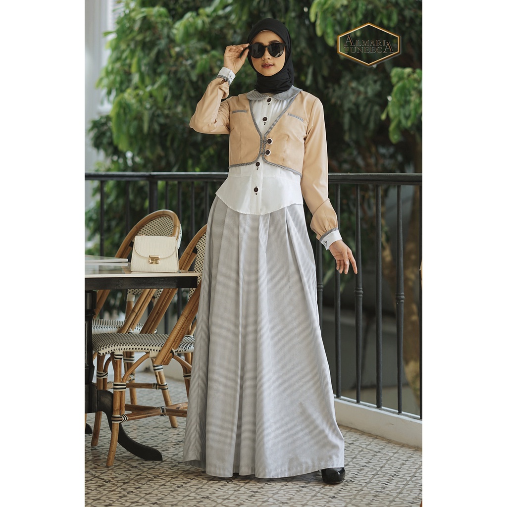 TUNEECA - GAMIS DRESS BUSANA WANITA MUSLIMA BRANDED PREMIUM ALMARI SERI CAROL