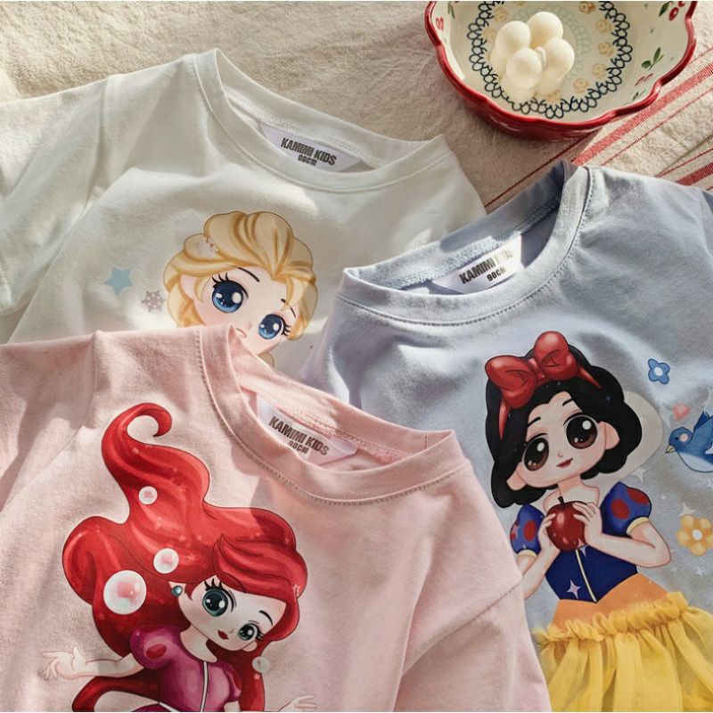 Baby dress import baju terusan gaun anak bayi perempuan impor disney princess elsa frozen snow white ariel mermaid kids girl kid toddler balita batita pakaian kaos tutu tile tulle hadiah kado gift ultah doll pink white putih blue biru shirt